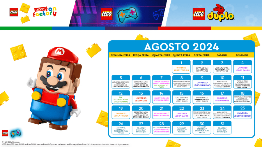 Férias de verão e regresso às aulas com muitos jogos à mistura nos espaços LEGO®Fan Factory Algarve e Matosinhos