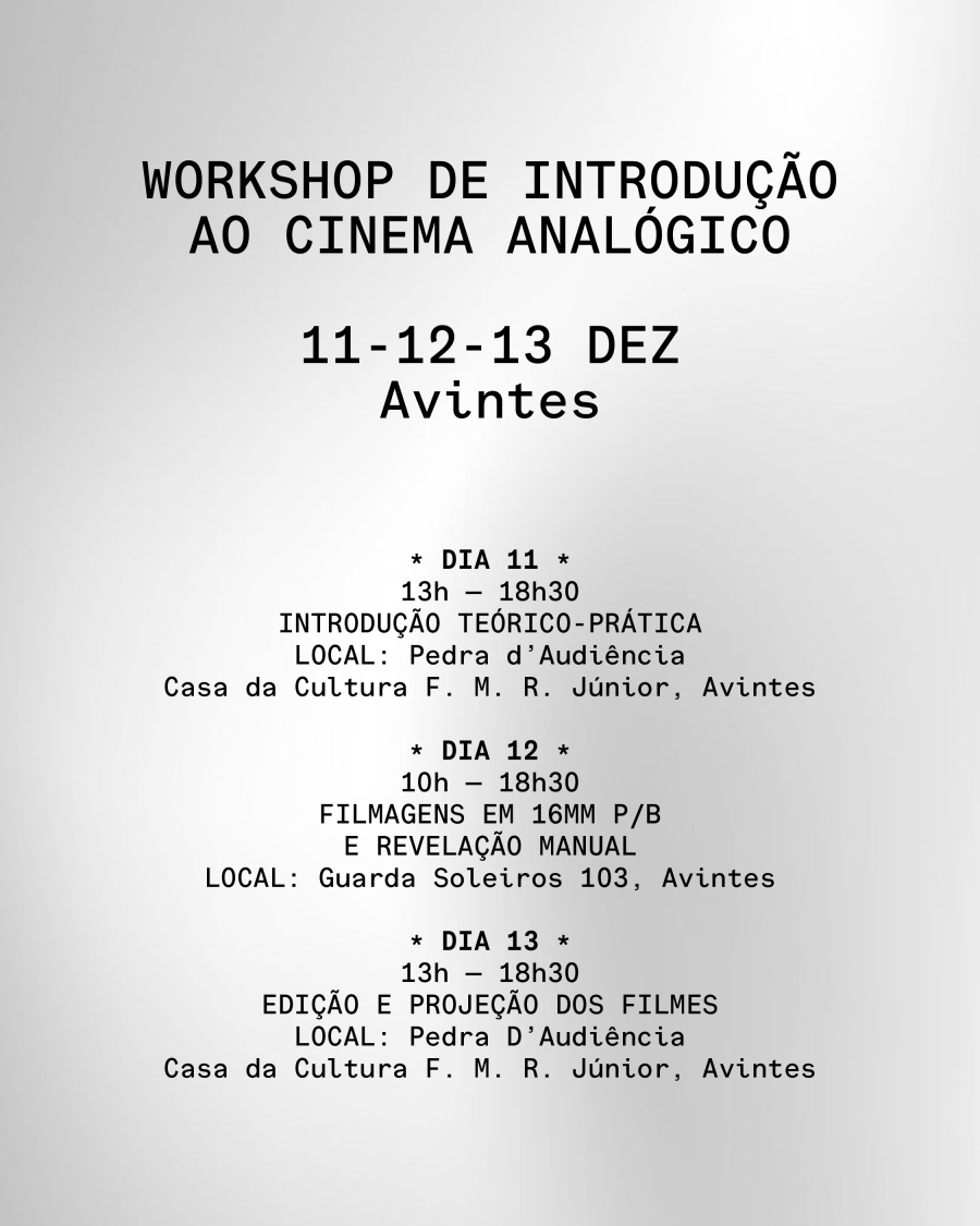 CINEMA ANALÓGICO - FILMAR, REVELAR, PROJETAR