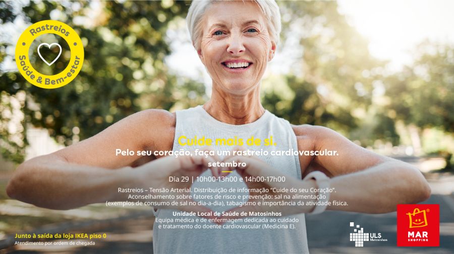 Dia Mundial do Coração (29 setembro): Rastreios cardiovasculares e ações de sensibilização para fatores de risco