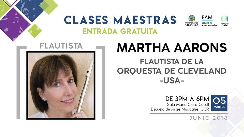 Clase Maestra: Martha Aarons, flautista de la Orq. de Cleveland