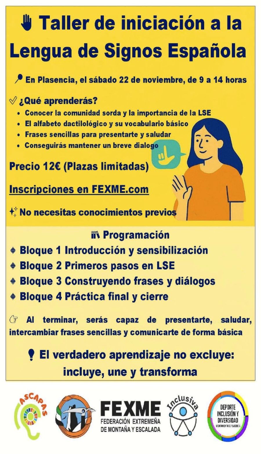 Taller de iniciación a la Lengua de Signos Española