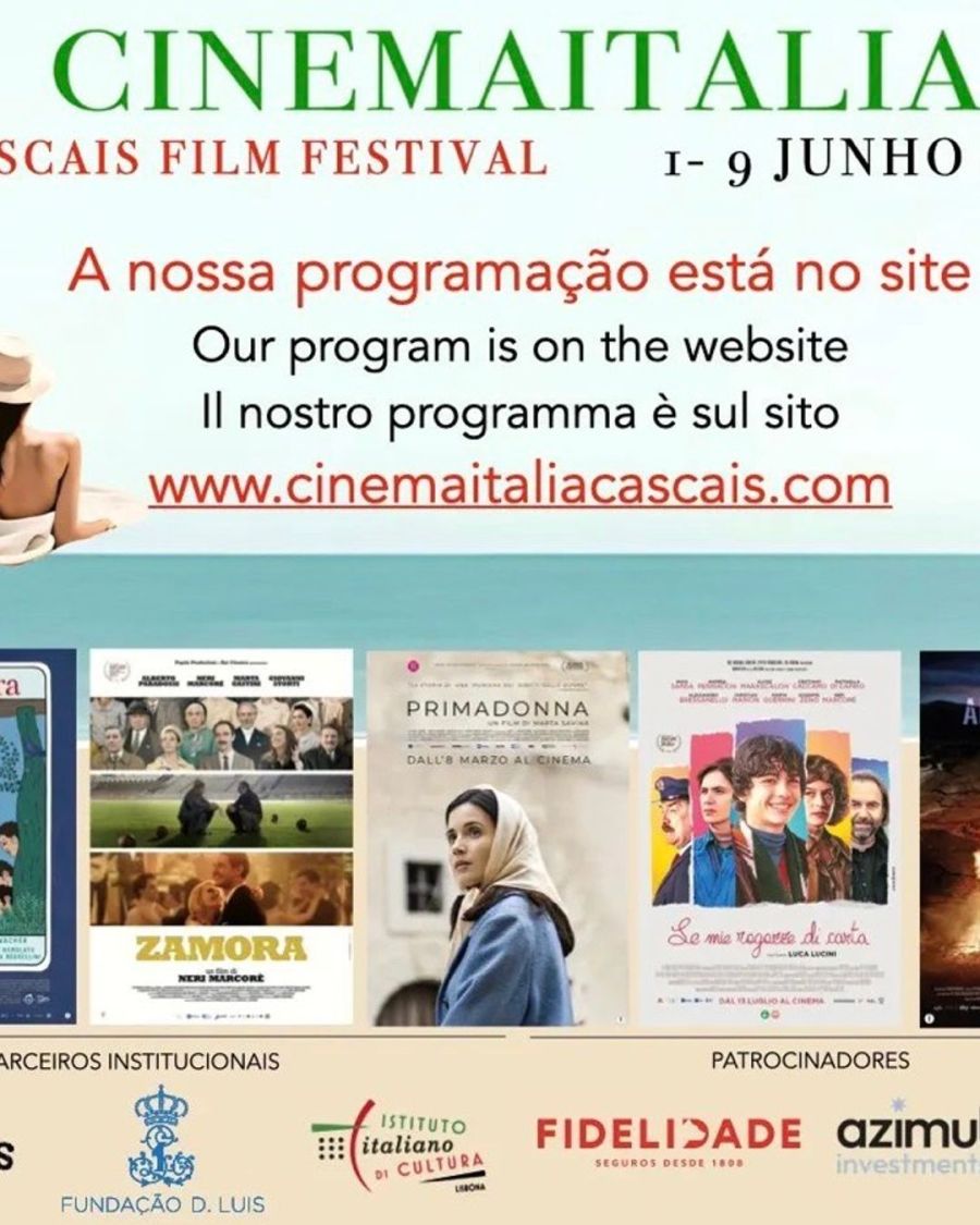 Novo festival de cinema italiano em Cascais de 01 a 09 de Junho de 2024 com entrada gratuita.