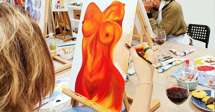 Abstract Nude Workshop - Oil painting