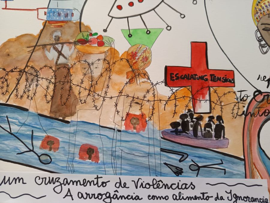 Inauguração da exposição 'Um cruzamento de violências' de Dilia Fraguito Samarth