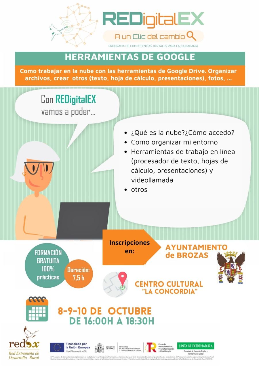 CURSO USO HERRAMIENTAS DE GOOGLE EN BROZAS