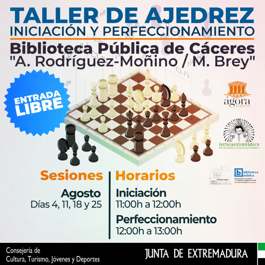 El ajedrez vuelve este verano a la Biblioteca Pública de Cáceres