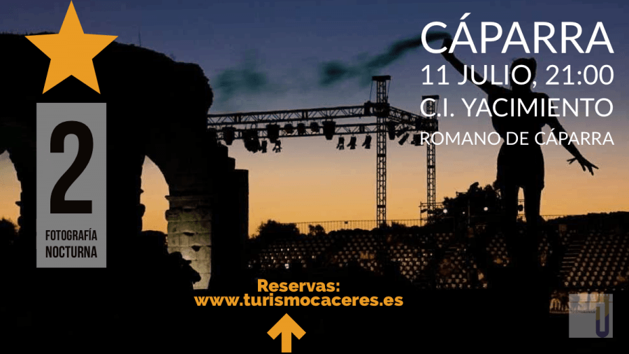 Fotografía nocturna Yacimiento romano de CáparraVillar de Plasencia (Cáceres)