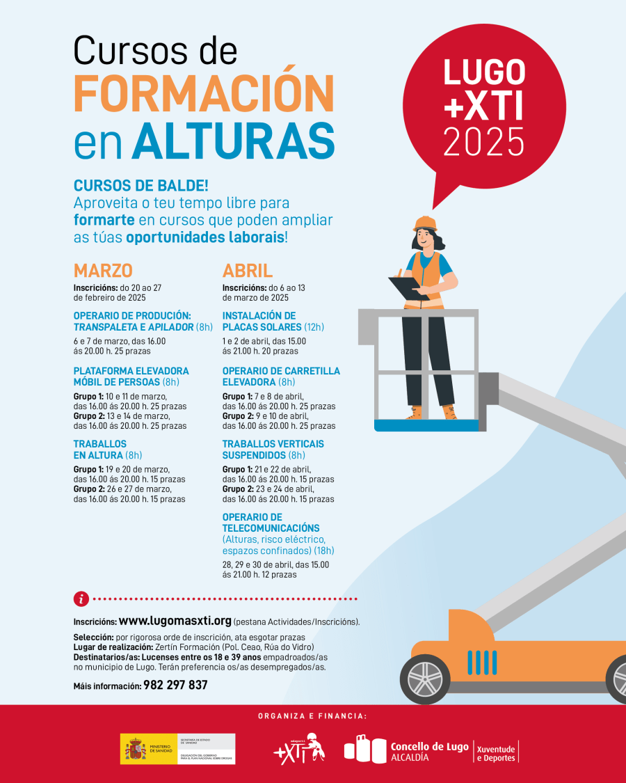 CURSOS DE FORMACIÓN EN ALTURAS | Actividades para a xuventude
