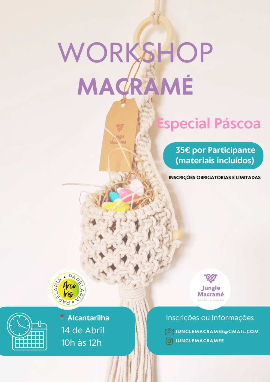 Workshop macramé - especial páscoa