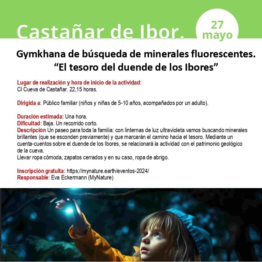 Gymkhana de búsqueda de minerales fluorescentes. “El tesoro del duende de los Ibores”