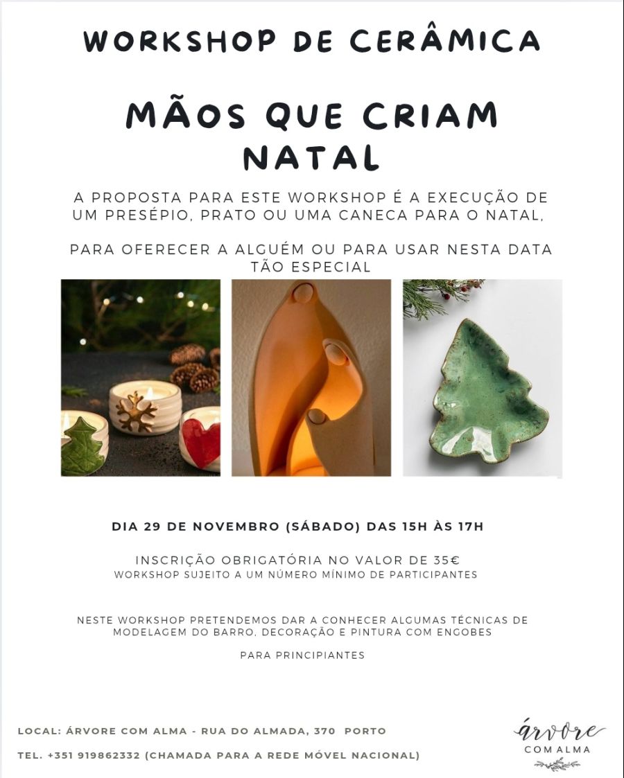 Workshop de cerâmica - Mãos que criam Natal