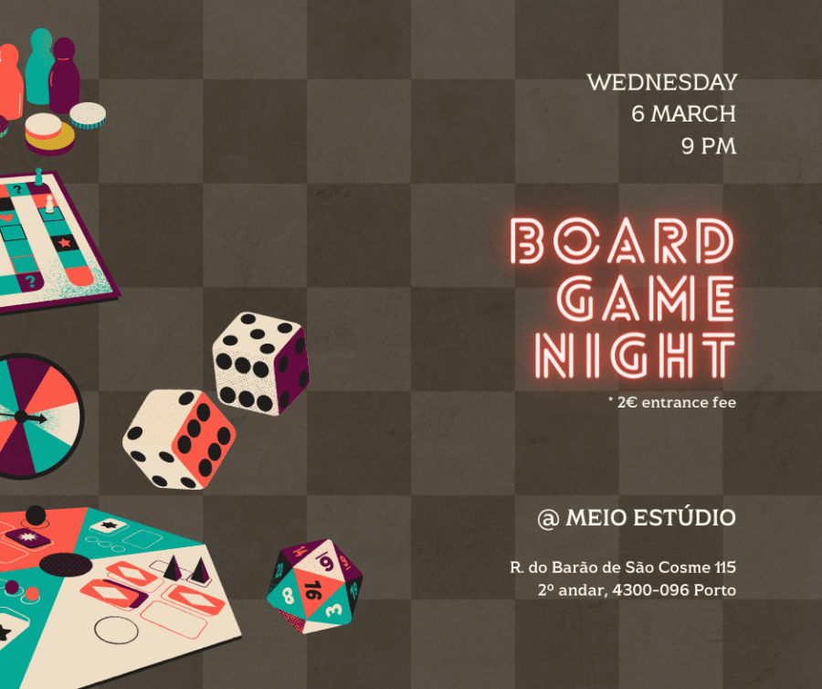 BOARD GAME NIGHT @ QUARTA FEIRA 6 MAR : : 21H @ MEIO ESTÚDIO