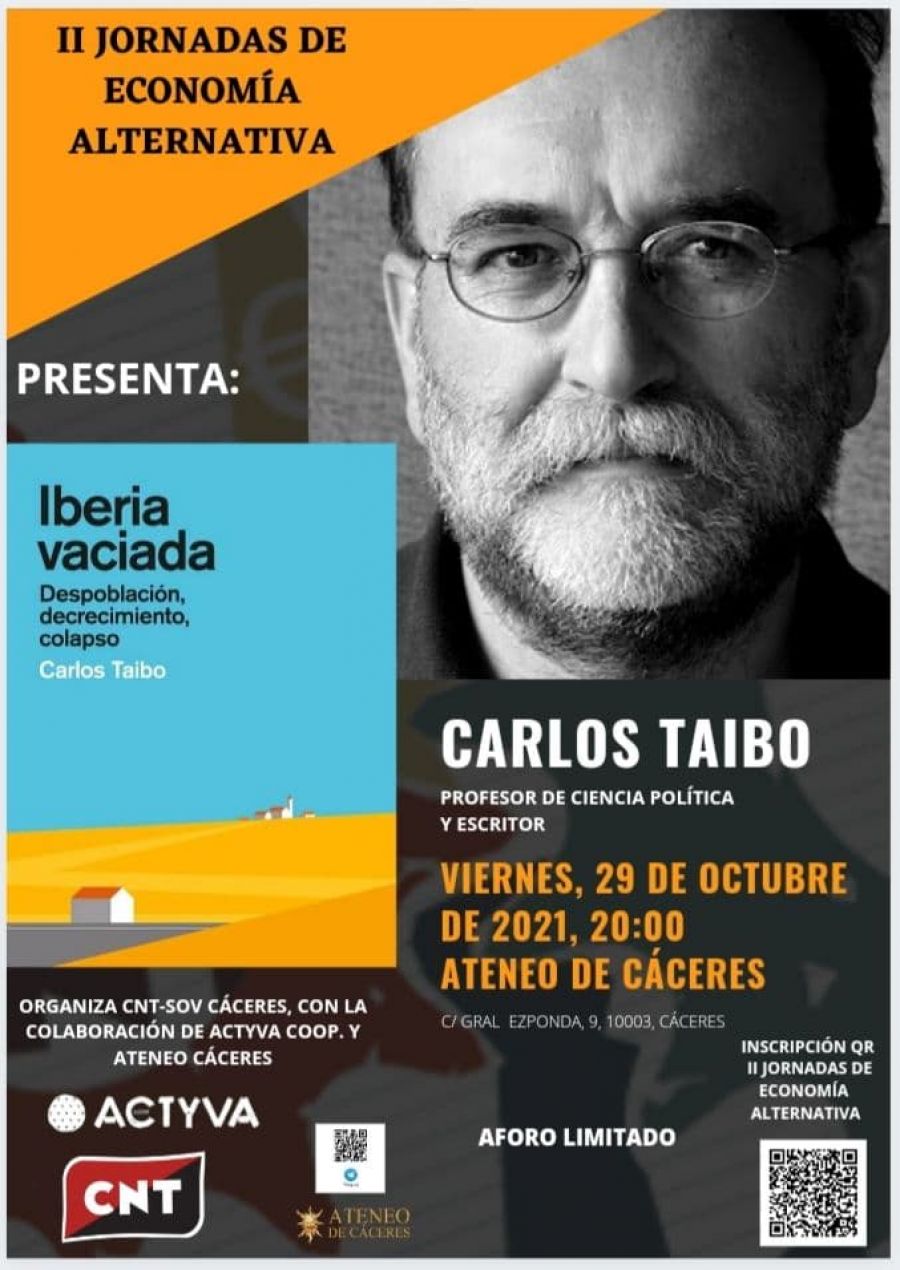Presentación Carlos Taibo 'Iberia vaciada. Despoblación, decrecimiento, colapso'