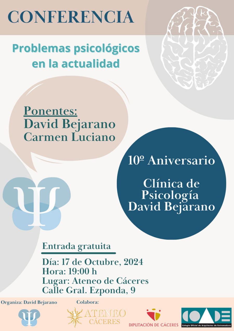Charla Psicología , Decimo aniversario Clinica David Bejarano y Carmen Luciano
