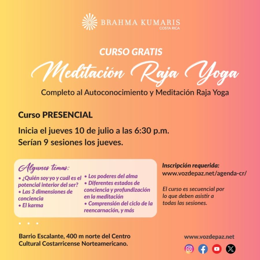 Curso de Autoconocimiento y Meditación Raja Yoga 