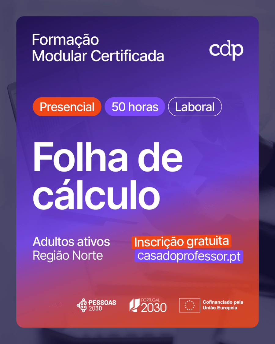 Formação gratuita: Folha de cálculo