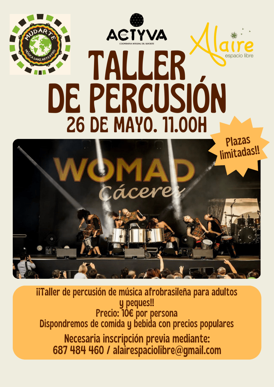 Taller de percusión Mudarte