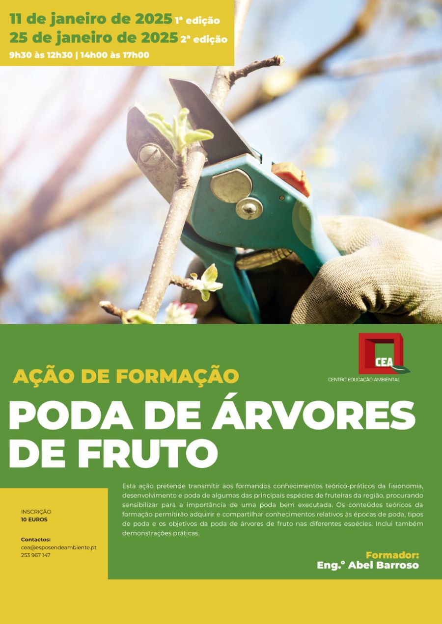 Ação de Formação 'Poda de árvores de fruto'| 11 janeiro | CEA