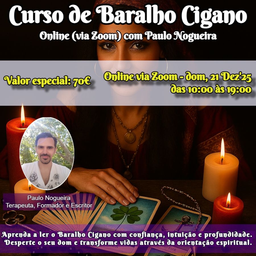 Curso de Baralho Cigano Online por 70€ com Paulo Nogueira