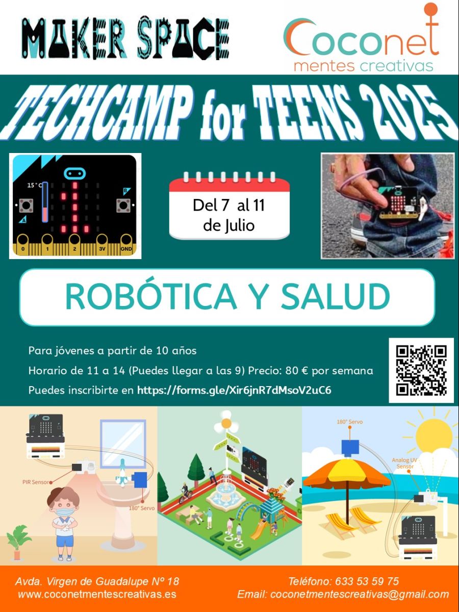 Taller 'ROBÓTICA Y SALUD'  TECHCAMP FOR TEENS MAKERSPACE