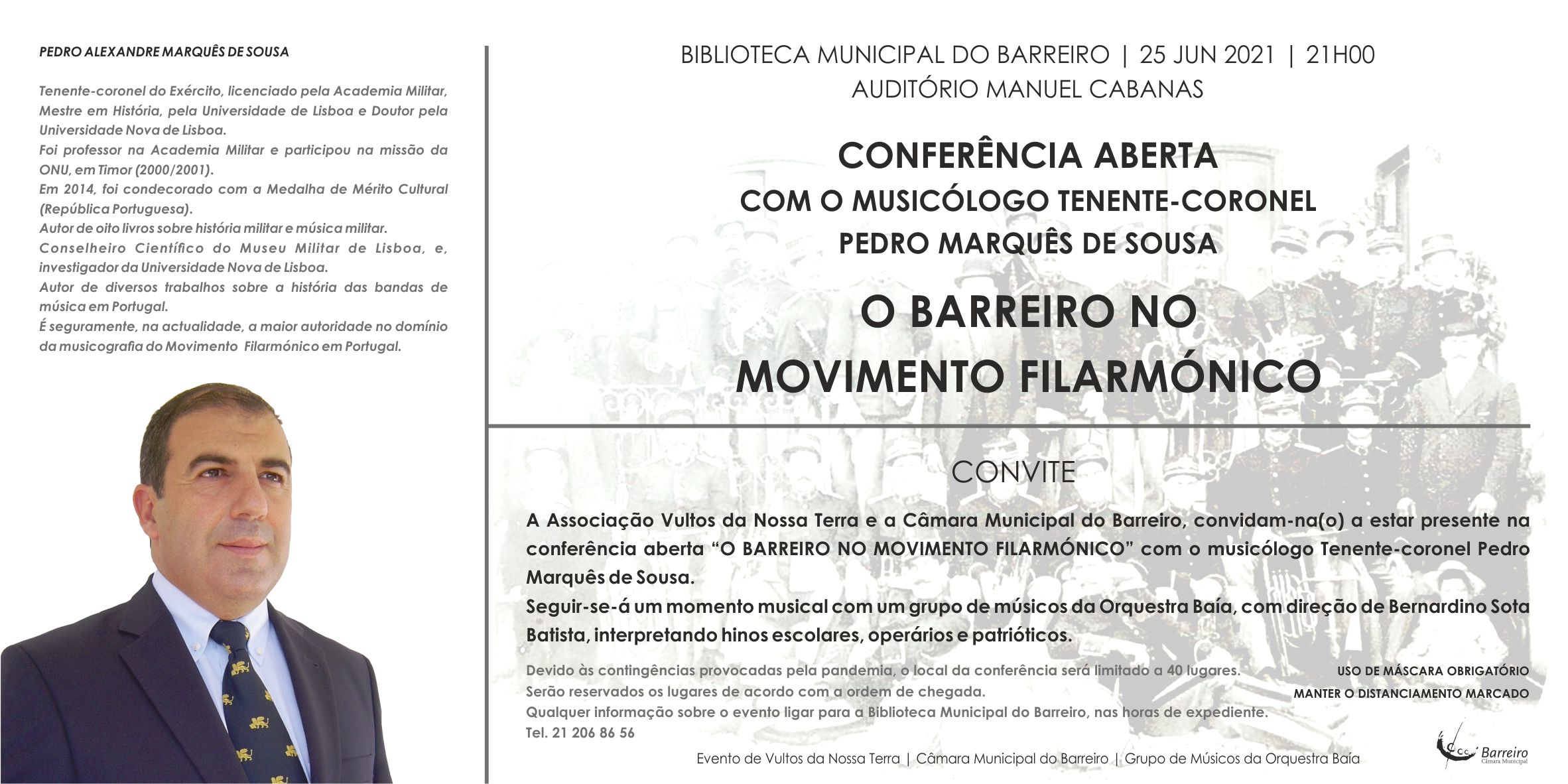 O Barreiro no Movimento Filarmónico | Conferência Aberta | Com o musicólogo Pedro Marquês de Sousa