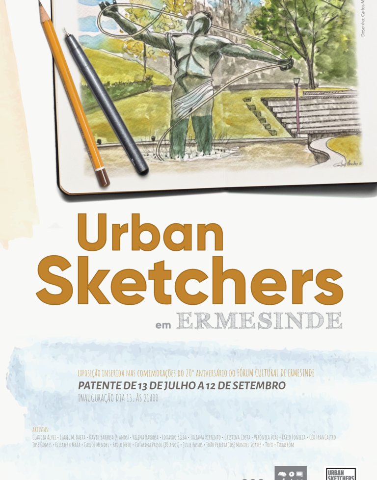 Exposição Urban Sketchers em Ermesinde