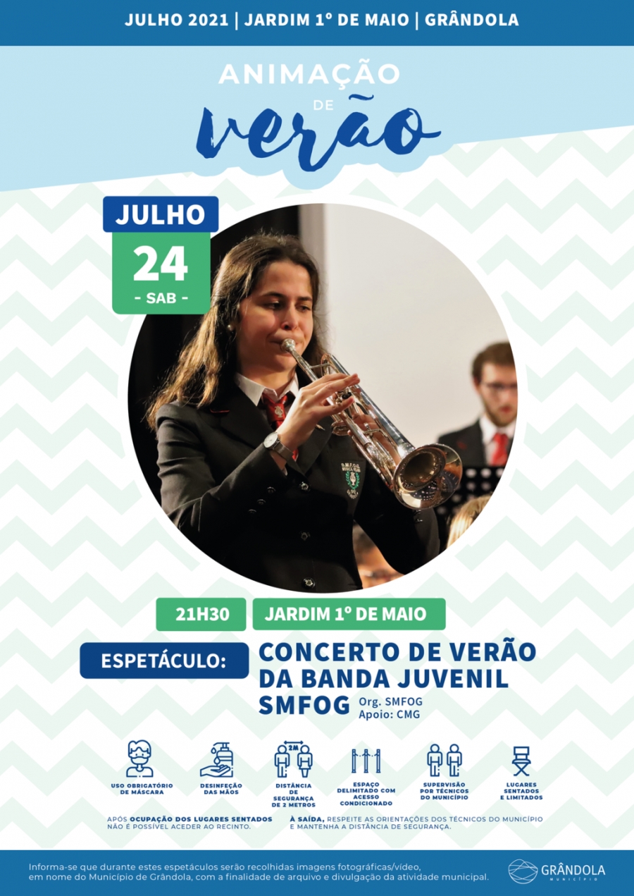 Animação de Verão | Jardim 1.º de Maio | Concerto de verão da Banda Juvenil da SMFOG