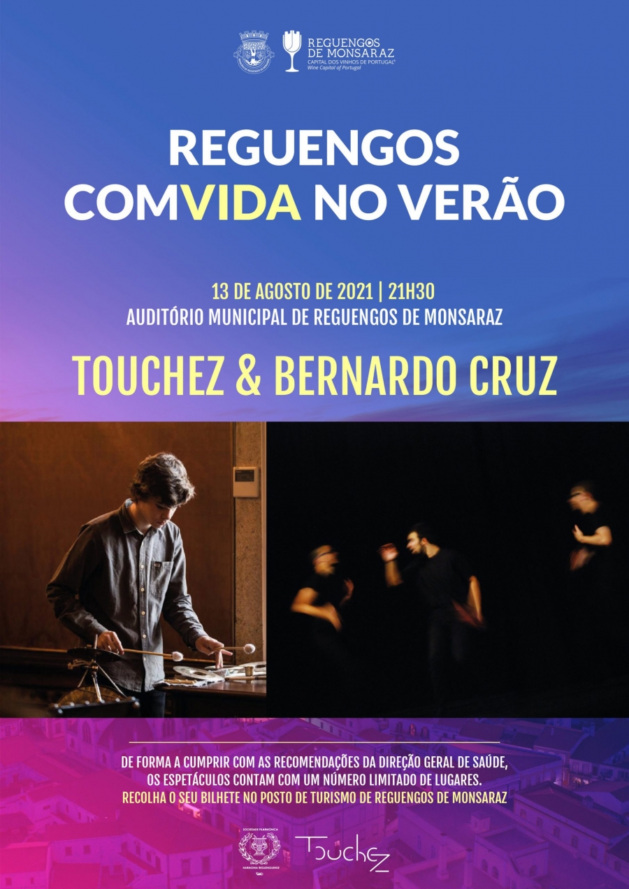 CANCELADO! Reguengos ComVida no Verão: Touchez & Bernardo Cruz