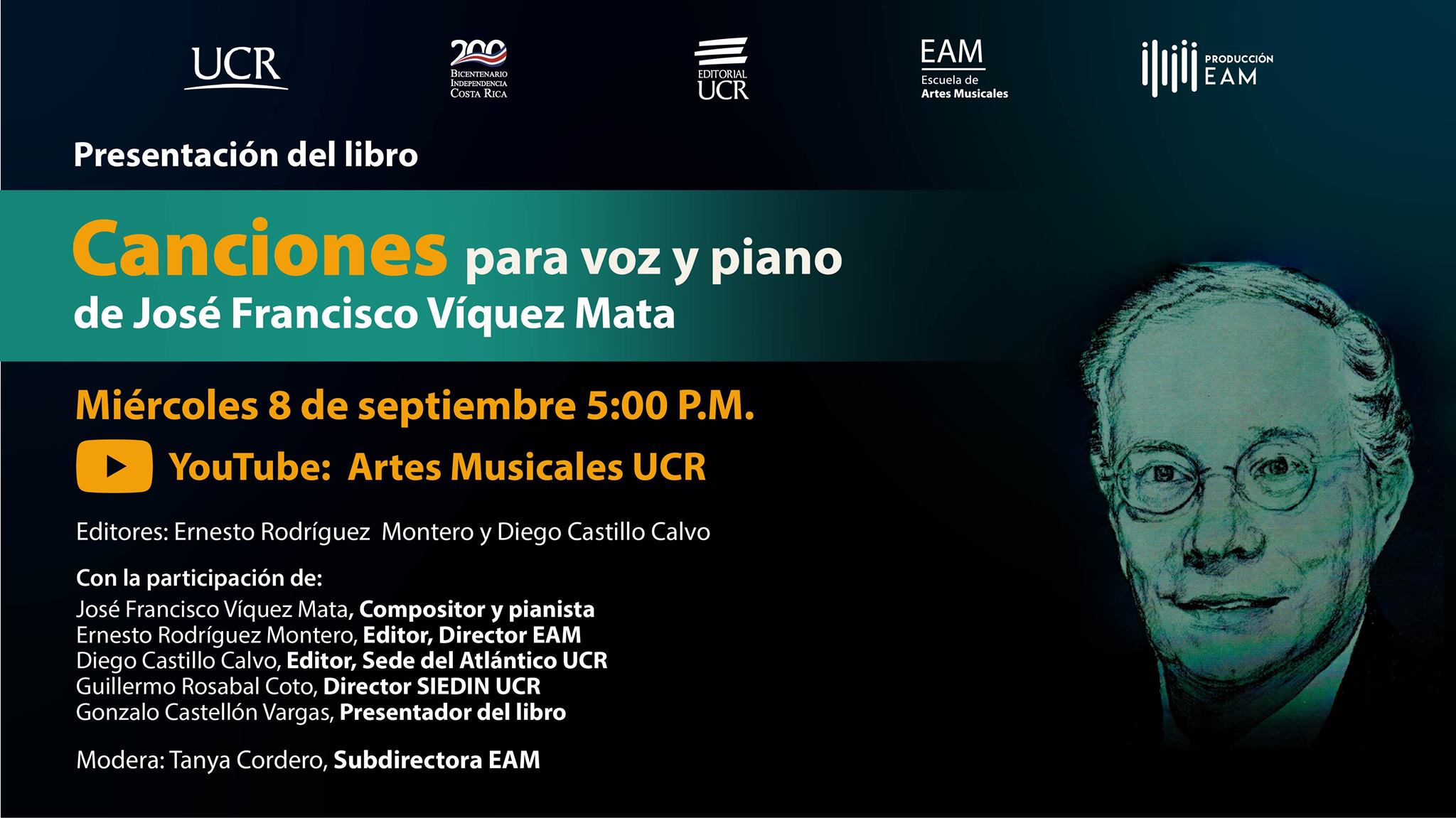Presentación del libro: Canciones para voz y piano de José Francisco Víquez Mata
