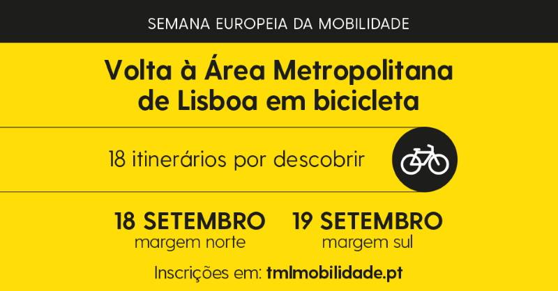 Volta à AML em bicicleta | Semana Europeia da Mobilidade 2021 | Inscrições