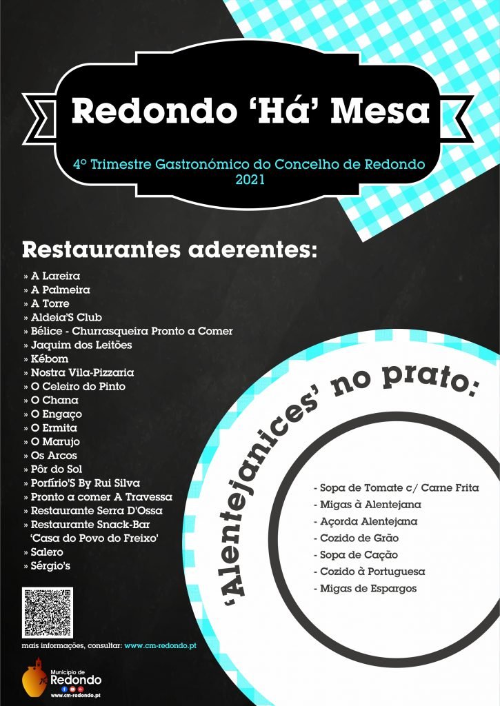 Redondo ´Há´ Mesa – 4º Trimestre Gastronómico do Concelho de Redondo 2021