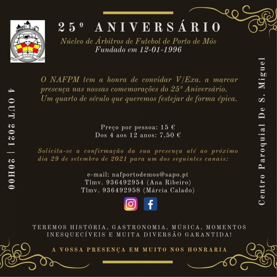 25º Aniversário Núcleo de Árbitros de Porto de Mós
