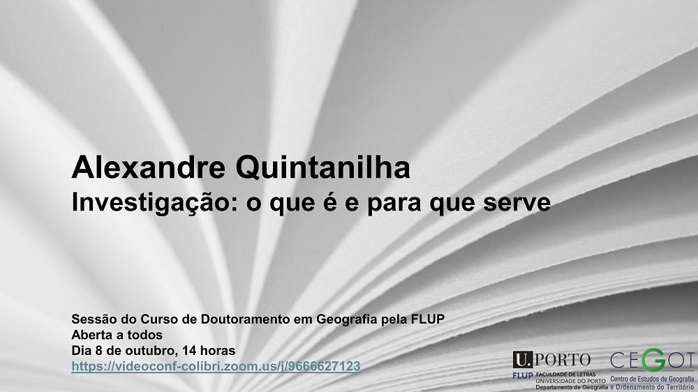 Sessão 'Investigação: o que é e para que serve' por Alexandre Quintanilha