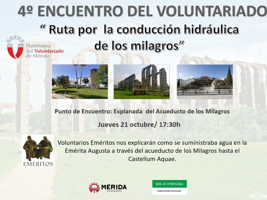 4º Encuentro del Voluntariado: «Ruta por la conducción hidráulica de Los Milagros»