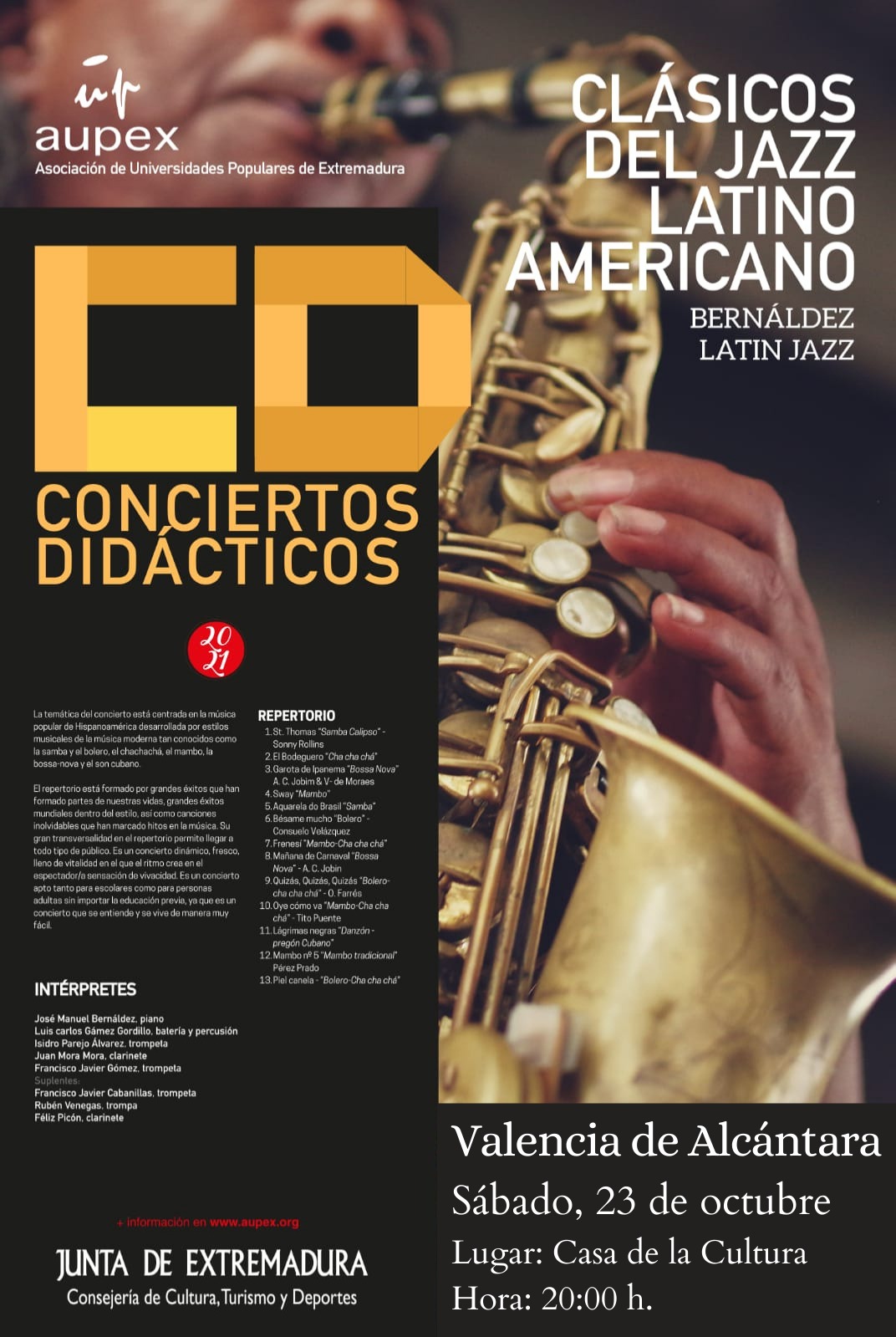 Concierto Bernaldez Latin Jazz: Clásicos del Jazz latinoamericano