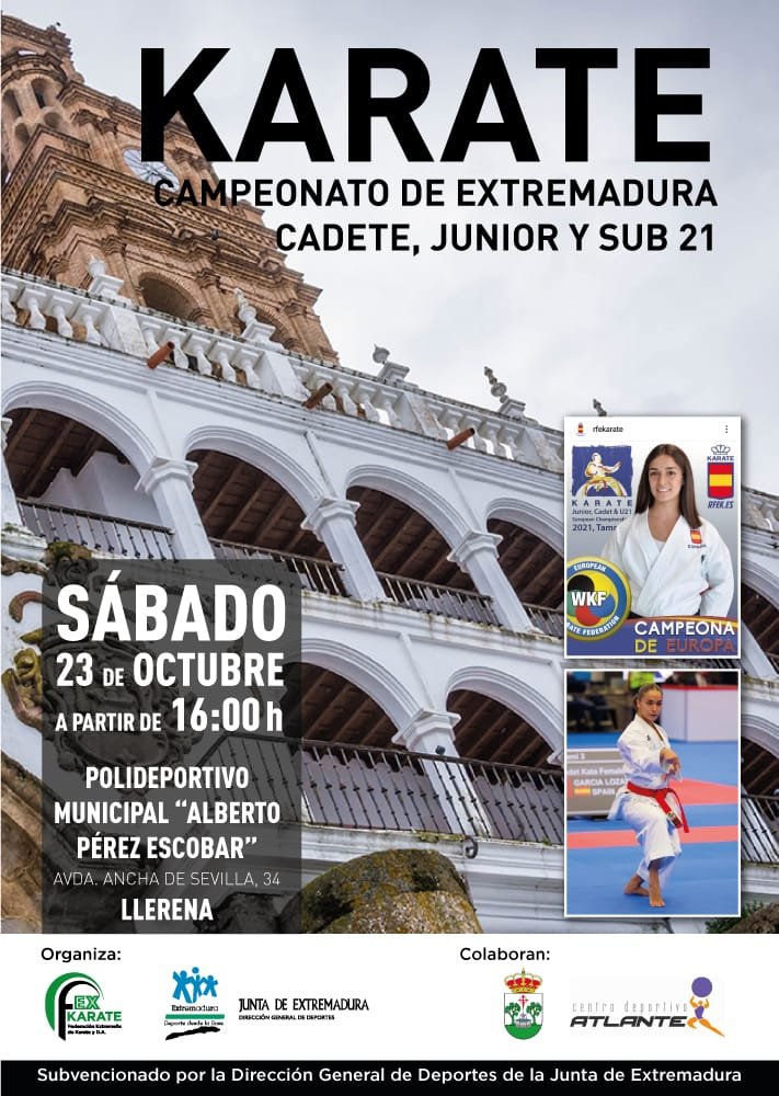 Kárate. Campeonato de Extremadura categorías cadete, júnior y sub 21
