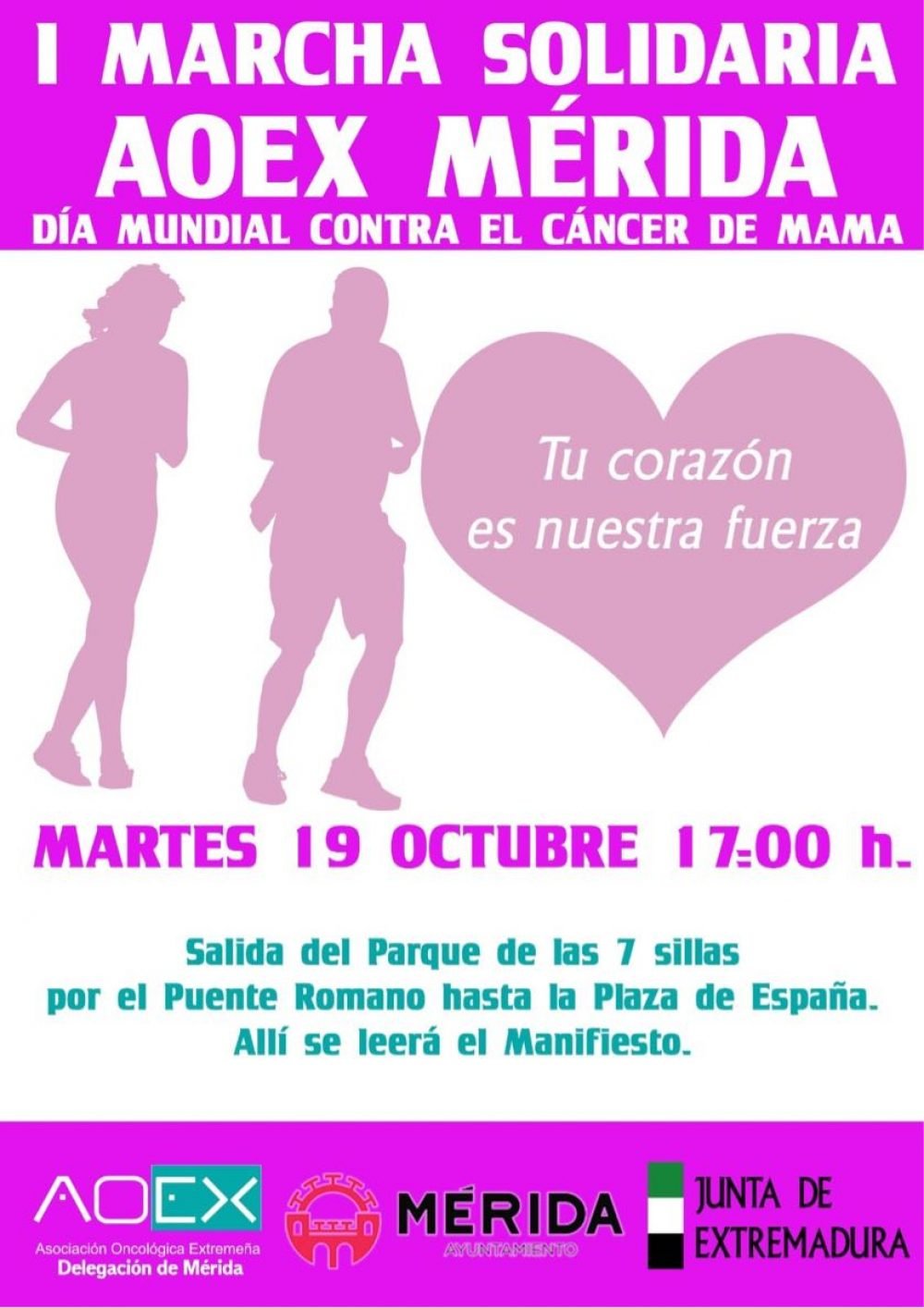 I Marcha Solidaria AOEX Mérida (Día Mundial Contra el Cáncer de Mama)