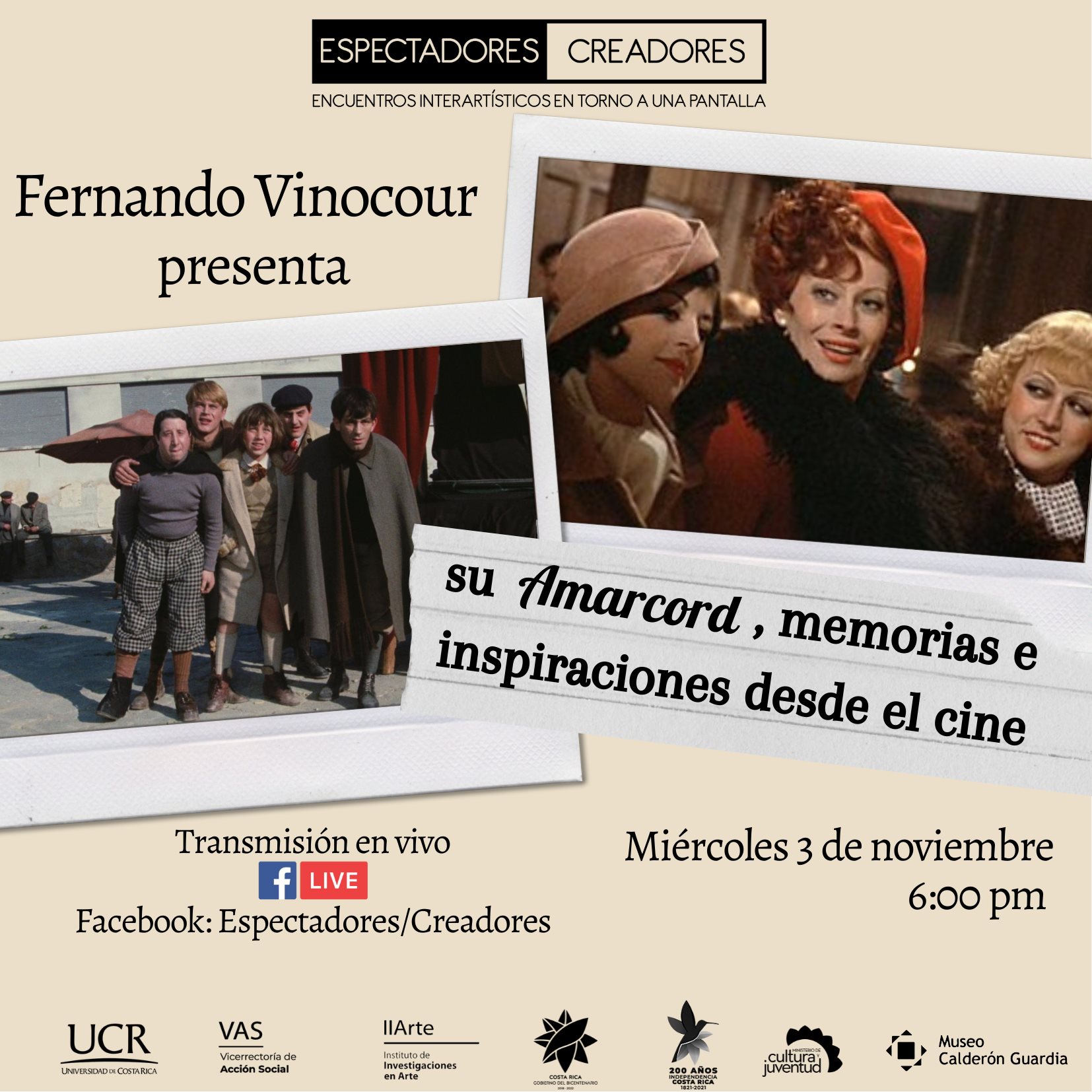 Fernando Vinocour presenta su Amarcord, memorias e inspiraciones desde el cine