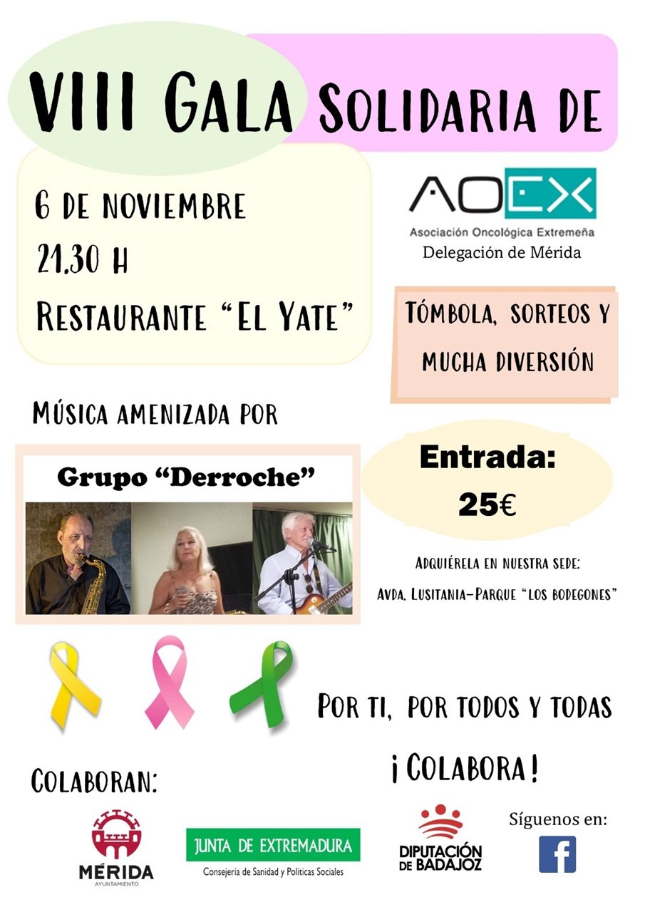 VIII Gala Solidaria Frente al Cáncer a beneficio de AOEX Mérida