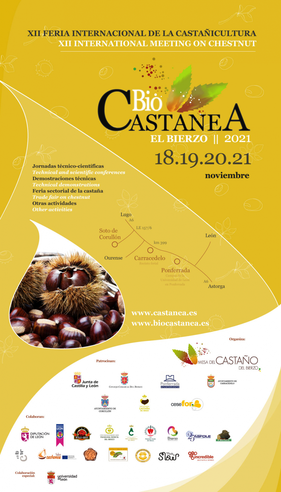  Jornadas técnicas Biocastanea. Feria Internacional de la Castañicultura. El Bierzo (León). 18 y 19 de noviembre de 2021