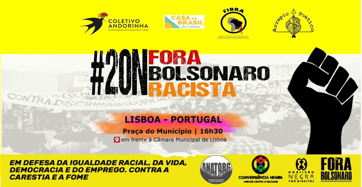 Dia da Consciência Negra contra Bolsonaro, em Lisboa