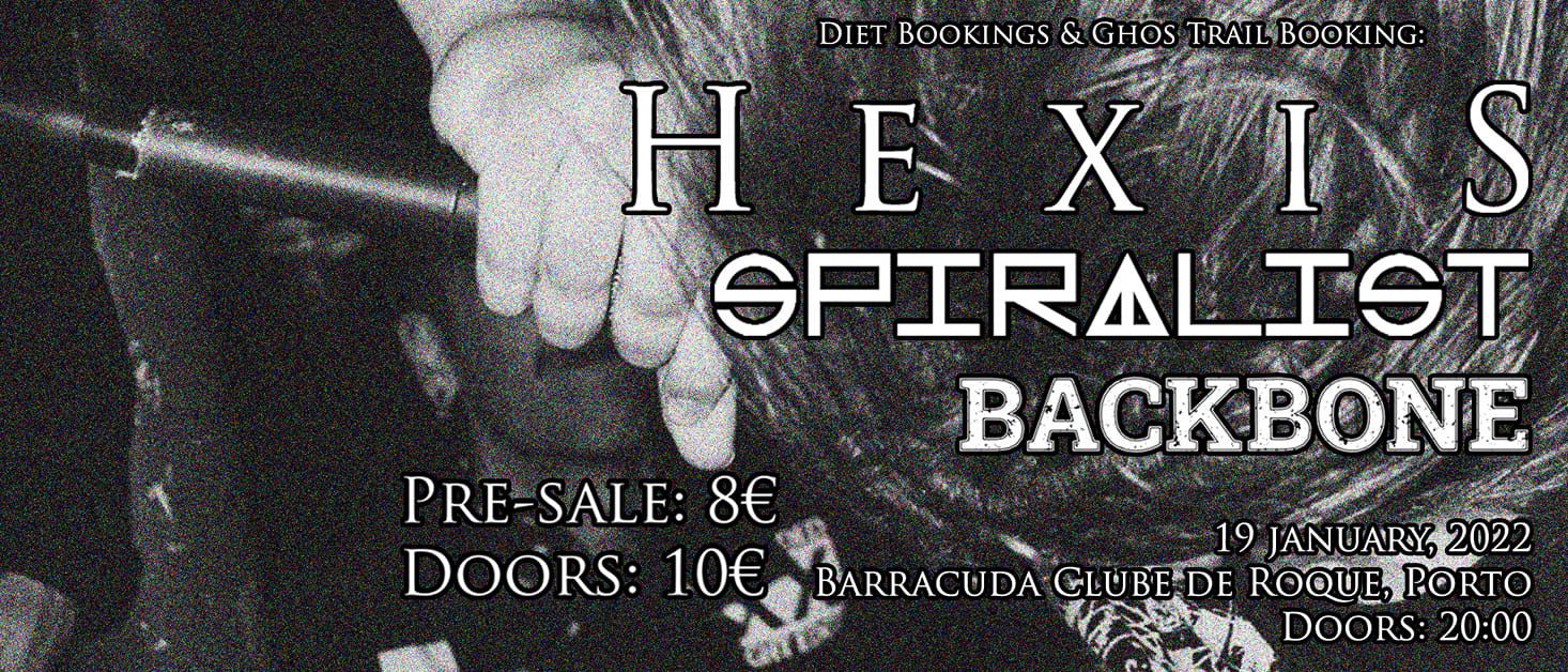 HEXIS + SPIRALIST + BACKBONE (debut!): Barracuda Clube de Roque
