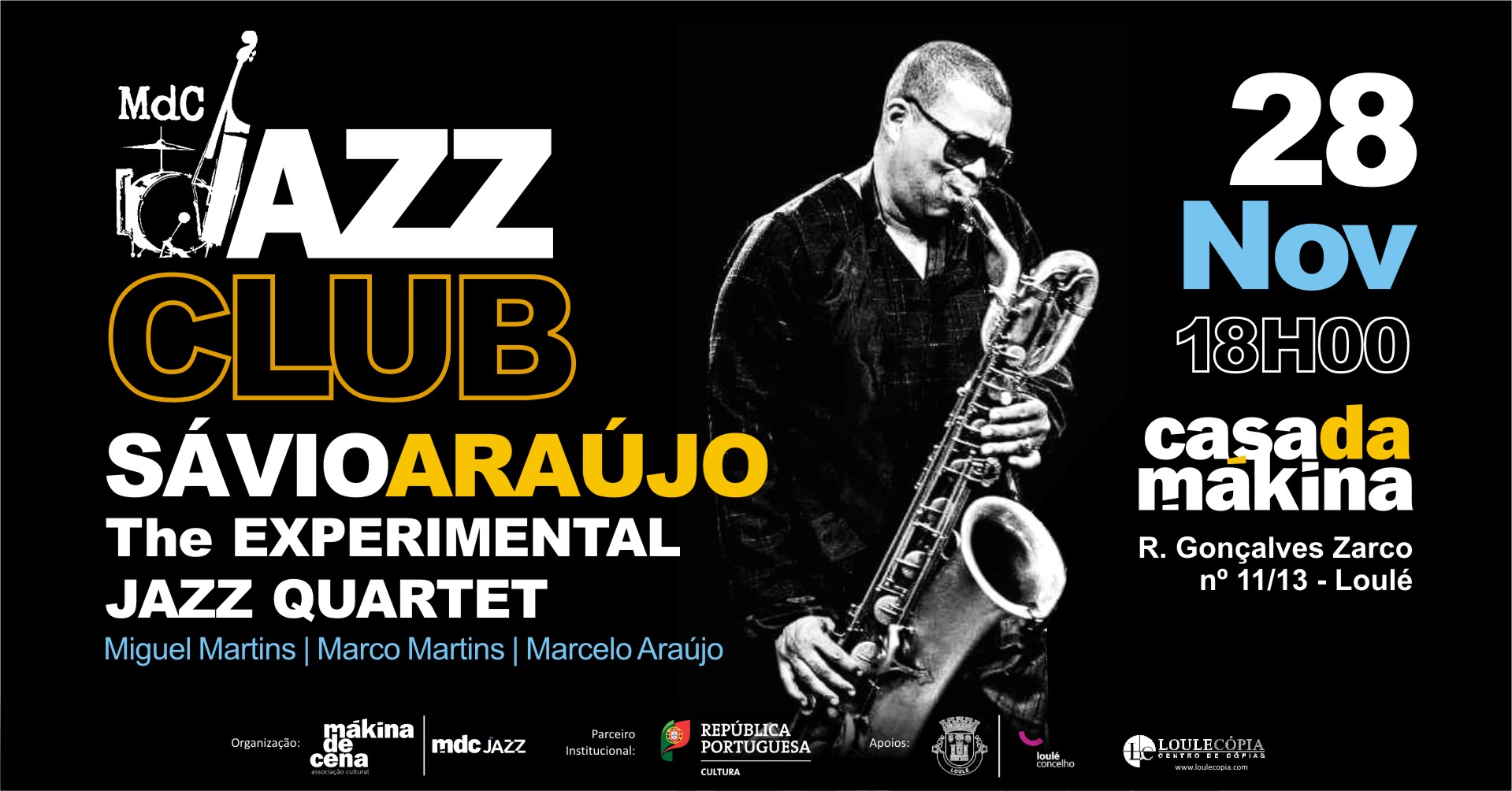 MdC Jazz Club | Sávio Araújo- The Experimental Jazz Quartet