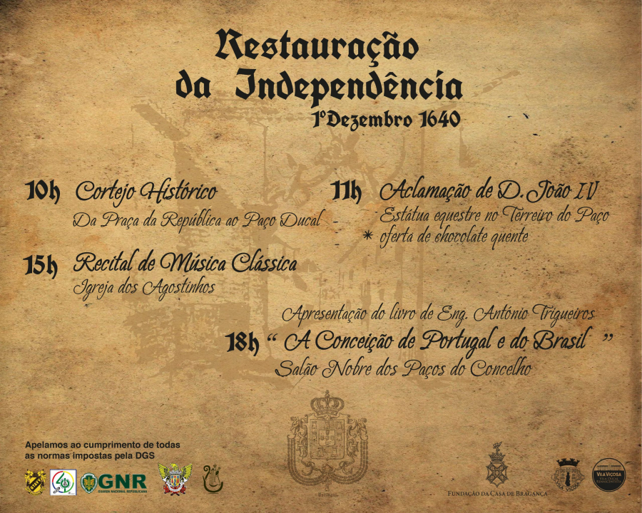 Comemoração da Restauração da Independência em Vila Viçosa -1.º de Dezembro de 1640