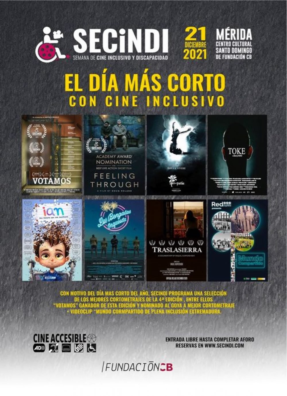 SECINDI. El Día más corto con Cine Inclusivo