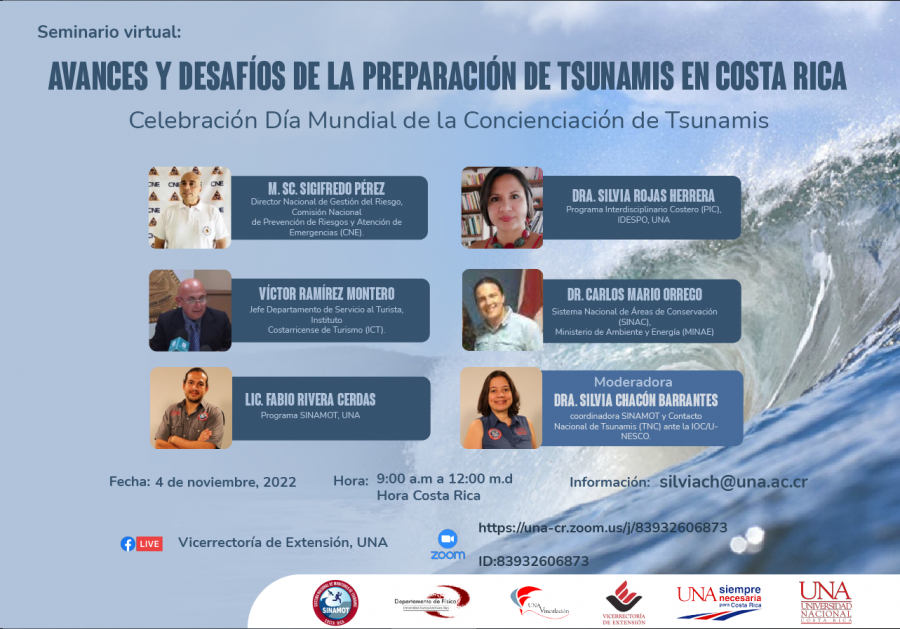 Seminario virtual:  Avances y desafíos de la preparación de tsunamis en Costa Rica