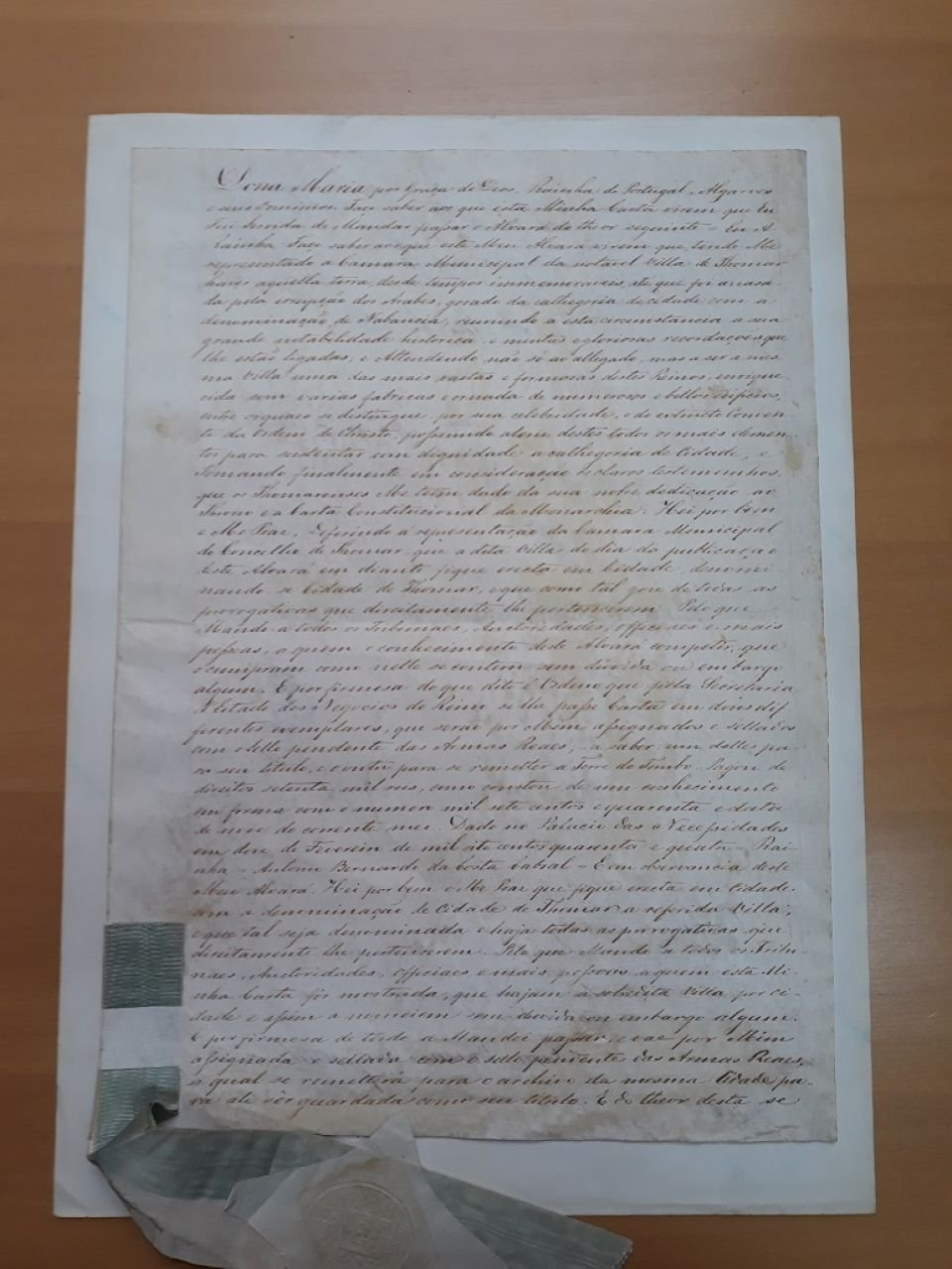 Exposição “Documento do Mês”: Carta Régia de D. Maria II