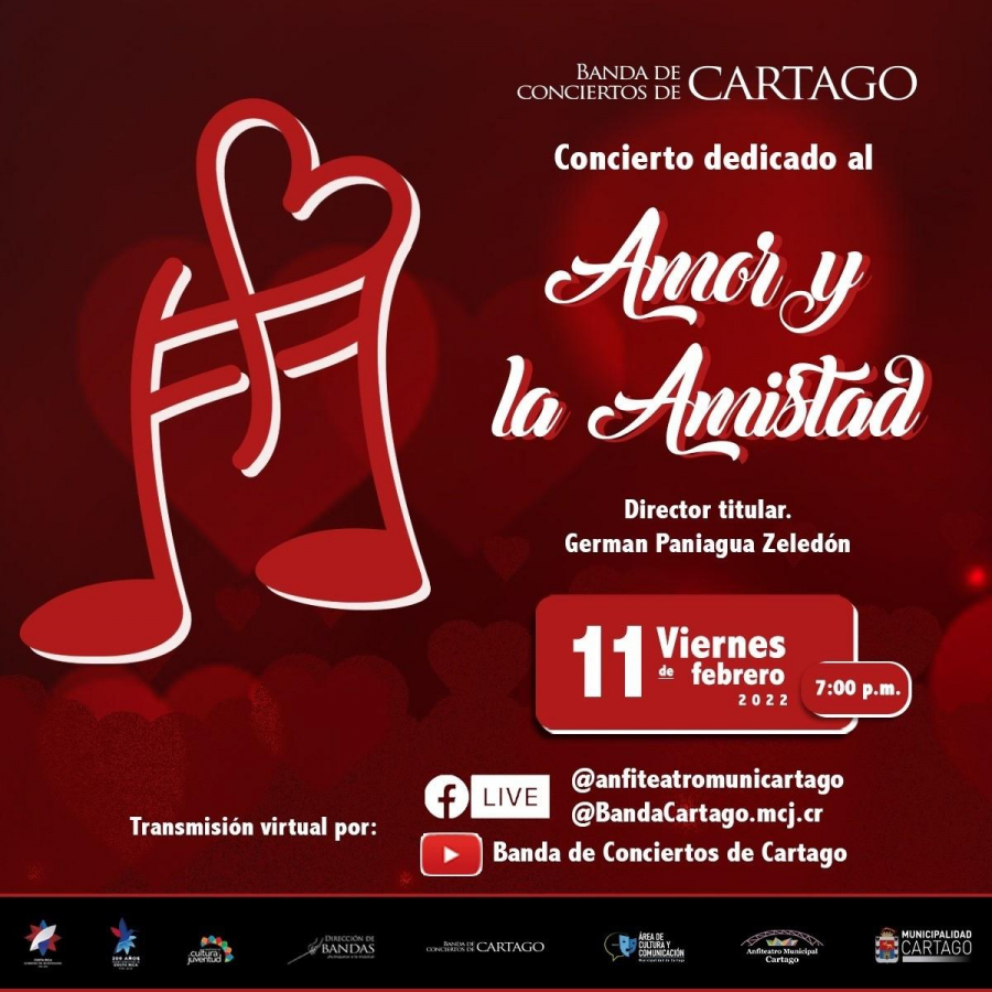 Concierto Especial: Día del Amor y la Amistad | Banda de Conciertos de Cartago