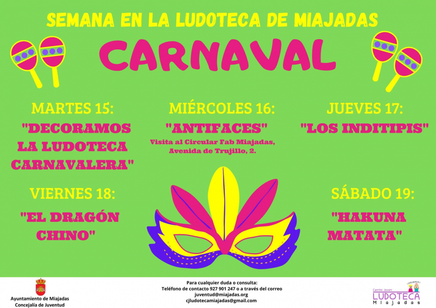 Semana de Carnaval en la Ludoteca de Miajadas