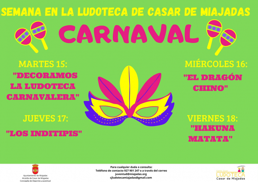 Casar de Miajadas: Semana del Carnaval en la Ludoteca